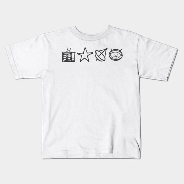 U2 - Zoo TV Symbols - Black Kids T-Shirt by Rad Love